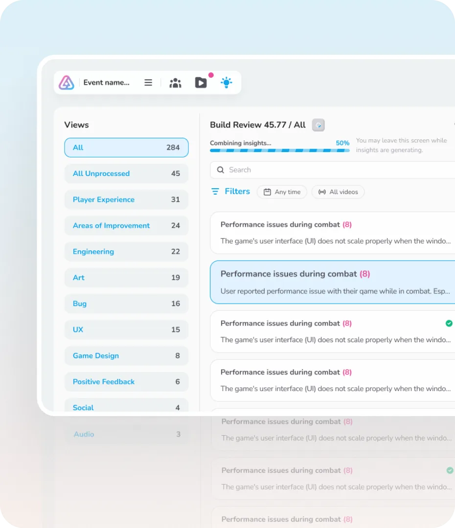 A feedback thread — video notes and build details